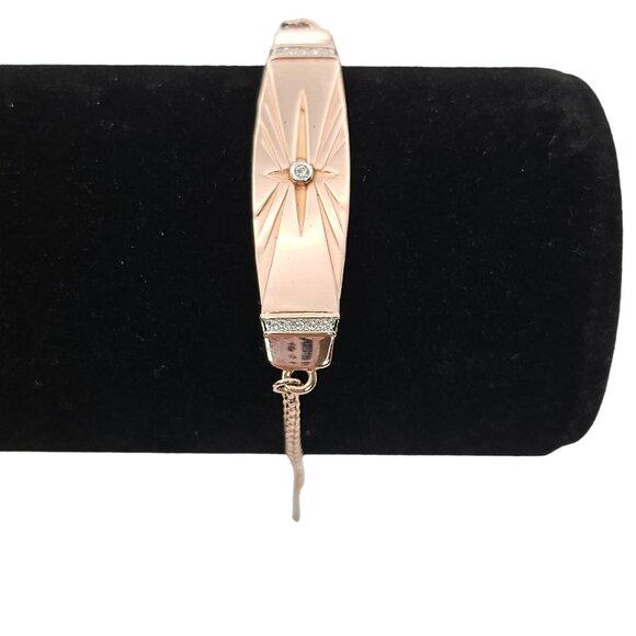 18K Rose Gold Plated Copper Bracelet "Believe" Swarovski Crystals Faith Charm - Picture 9 of 13